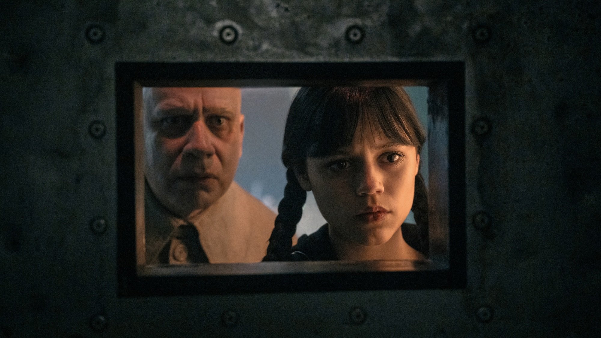 Fred Armisen and Jenna Ortega in 