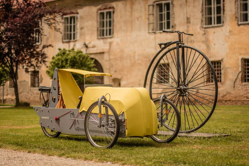 motofocker velocar combines bicycle and car in three-wheeled human-electric hybrid
