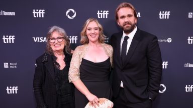 TORONTO, ONTARIO - SEPTEMBER 04: (L-R) Rosemary Candy, Jennifer Candy, and Christopher Candy attend the premiere of "John Candy: I Like Me" during the 2025 Toronto International Film Festival at Roy Thomson Hall on September 04, 2025 in Toronto, Ontario. (Photo by Robin Marchant/WireImage)